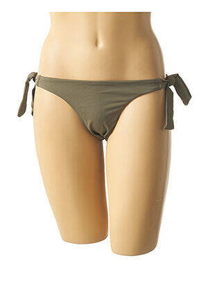 Bas de maillot de bain effet matière satinée culotte vert MON PETIT BIKINI femme