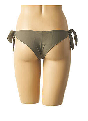 Bas de maillot de bain effet matière satinée culotte vert MON PETIT BIKINI femme