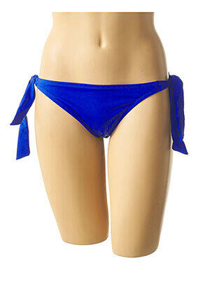 Bas de maillot de bain effet matière satinée culotte bleu MON PETIT BIKINI femme