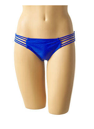 Bas de maillot de bain effet matière satinée culotte bleu MON PETIT BIKINI femme