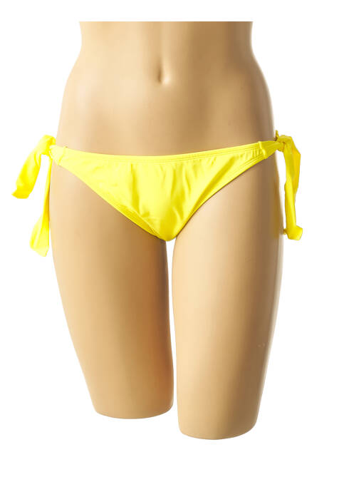 Bas de maillot de bain effet matière satinée culotte jaune MON PETIT BIKINI femme