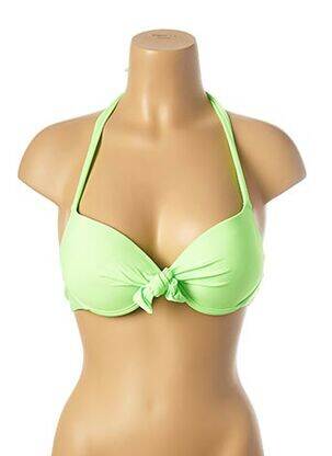 Haut de maillot de bain fermeture liens à nouer haut soutien-gorge push-up vert MON PETIT BIKINI femme