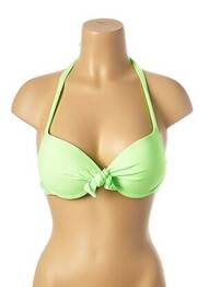 Haut de maillot de bain fermeture liens à nouer haut soutien-gorge push-up vert MON PETIT BIKINI femme