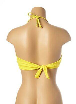 Haut de maillot de bain fermeture liens à nouer haut soutien-gorge moulé jaune MON PETIT BIKINI femme