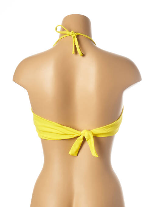 Haut de maillot de bain fermeture liens à nouer haut soutien-gorge moulé jaune MON PETIT BIKINI femme
