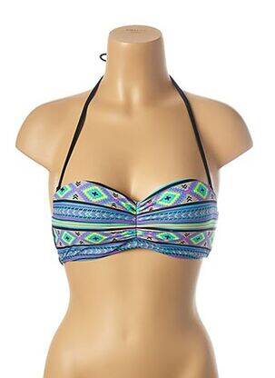 Haut de maillot de bain stretch haut bandeau bleu MON PETIT BIKINI femme