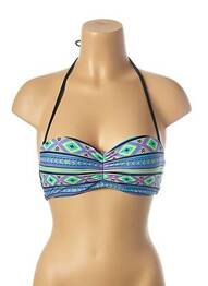 Haut de maillot de bain stretch haut bandeau bleu MON PETIT BIKINI femme