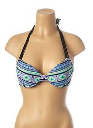Haut de maillot de bain stretch haut soutien-gorge push-up bleu MON PETIT BIKINI femme