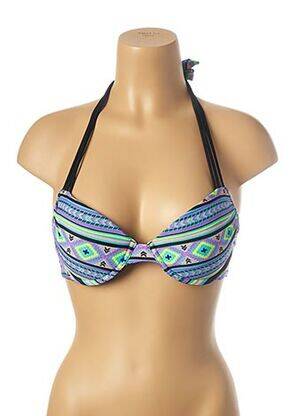 Haut de maillot de bain stretch haut soutien-gorge push-up bleu MON PETIT BIKINI femme