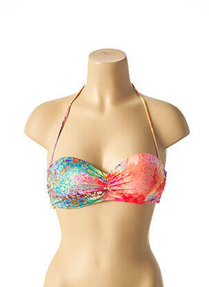 Haut de maillot de bain stretch haut soutien-gorge push-up orange MON PETIT BIKINI femme
