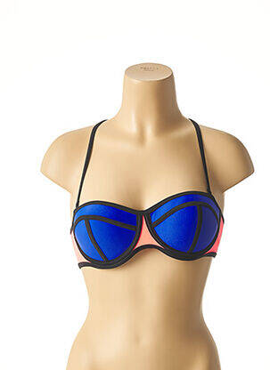 Haut de maillot de bain stretch haut soutien-gorge push-up bleu MON PETIT BIKINI femme