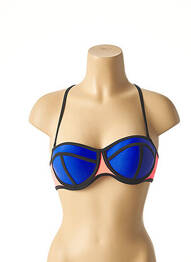 Haut de maillot de bain stretch haut soutien-gorge push-up bleu MON PETIT BIKINI femme