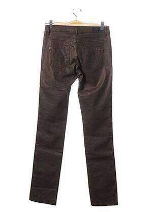 Pantalon slim taille basse taille basse marron ONE STEP femme