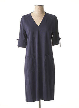 Robe mi-longue manches 3/4 manches 3/4 bleu NINATI femme