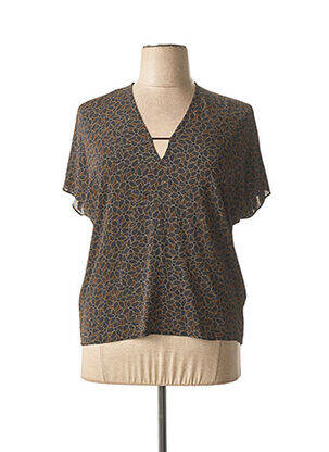 T-shirt imprimé fantaisie manches courtes marron SIYU femme