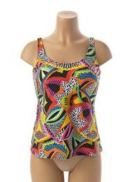 Tankini imprimé fantaisie noir ANTIGEL femme