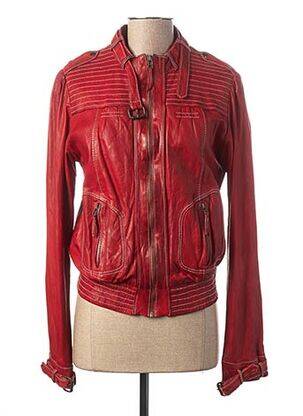 Veste en cuir rouge DAYTONA pour femme