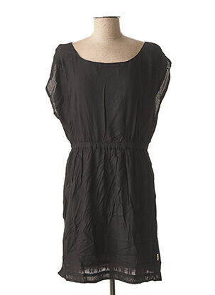 Robe courte fermeture zippée au dos manches courtes noir ELEMENT EDEN femme