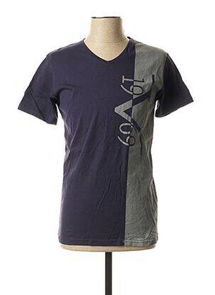 T-shirt bleu VERSACE 1969 ABBIGLIAMENTO SPORTIVO SRL pour homme