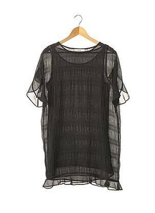 Tunique manches courtes tissage crêpe noir ATHÉ femme