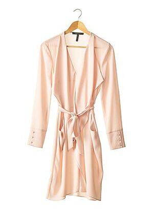 Robe mi-longue tissage crêpe manches longues rose BCBGMAXAZRIA femme