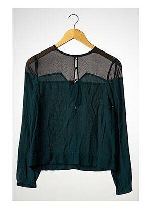 Blouse fermeture boutonnée au dos manches longues vert MADAME A PARIS femme
