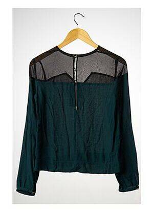 Blouse fermeture boutonnée au dos manches longues vert MADAME A PARIS femme