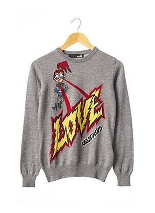 Pull resserrée sur le bas manches longues gris LOVE MOSCHINO femme