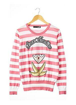 Pull resserrée sur le bas manches longues rose LOVE MOSCHINO femme
