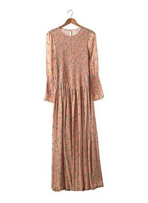 Robe longue manches longues manches longues rose INTROPIA femme