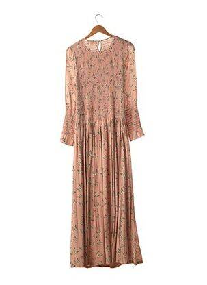 Robe longue manches longues manches longues rose INTROPIA femme