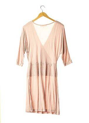 Robe mi-longue manches 3/4 manches 3/4 rose DESIGNERS REMIX COLLECTION femme