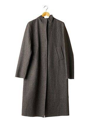 Manteau long coupe droite a capuche gris COSTUME NATIONAL femme