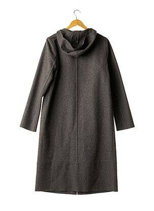 Manteau long coupe droite a capuche gris COSTUME NATIONAL femme