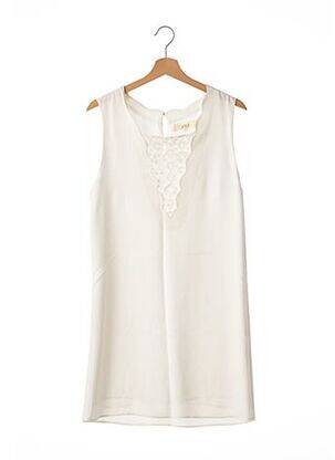 Robe mi-longue tissage crêpe sans manche blanc ATHÉ femme
