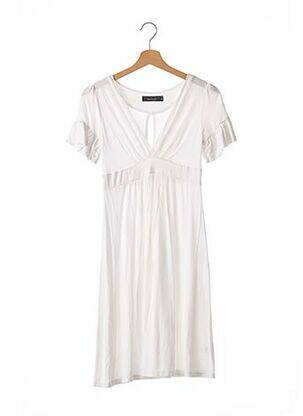 Robe mi-longue manches courtes manches courtes blanc TWINSET femme