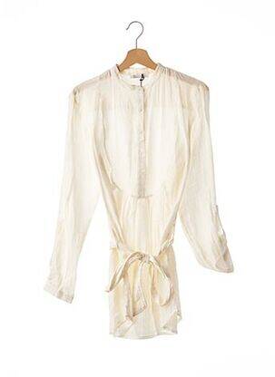 Tunique manches longues fermeture boutonnée sur le devant beige LES PETITES... femme
