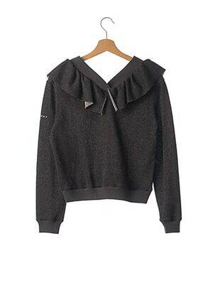 Sweat-shirt finition bords-côtes manches longues gris PHILOSOPHY femme