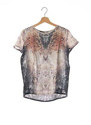 Top imprimé fantaisie manches courtes gris ALLSAINTS femme