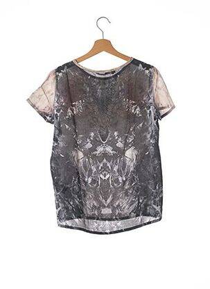 Top imprimé fantaisie manches courtes gris ALLSAINTS femme