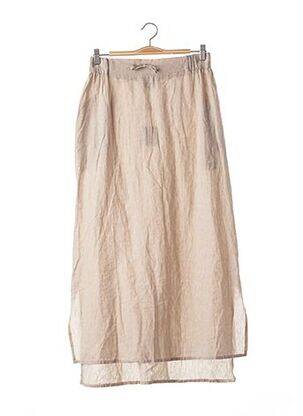 Jupe longue coupe droite beige AIMÉE femme