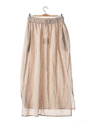 Jupe longue coupe droite beige AIMÉE femme