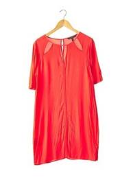 Robe mi-longue coupe fluide rouge BCBGMAXAZRIA femme