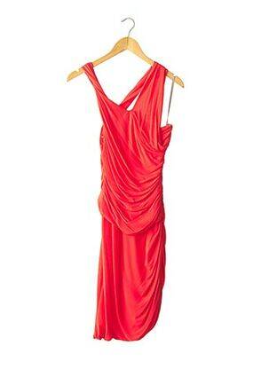 Robe mi-longue doublure fines bretelles rouge HALSTON HERITAGE femme