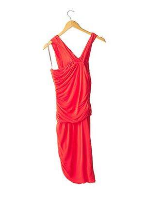 Robe mi-longue doublure fines bretelles rouge HALSTON HERITAGE femme