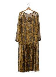 Robe longue manches longues manches longues jaune RABENS SALONER femme