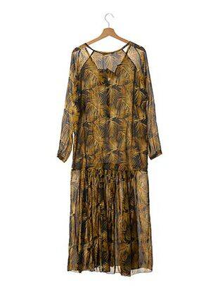 Robe longue imprimé fantaisie manches longues jaune RABENS SALONER femme