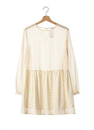 Robe courte coupe évasée manches longues beige ANINE BING femme