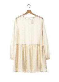 Robe courte coupe évasée manches longues beige ANINE BING femme