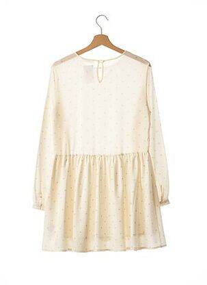 Robe courte coupe évasée manches longues beige ANINE BING femme